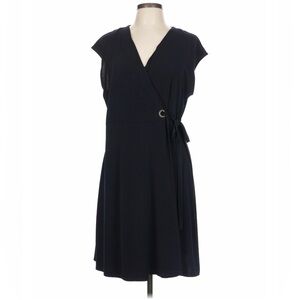 Ivanka Trump Women’s XL Black Midi Dress with Gold Ring Detail Classy Business